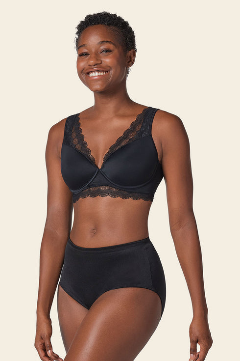 Leonisa Deep Coverage Soft Lightly-lined Lace Underwire Bra